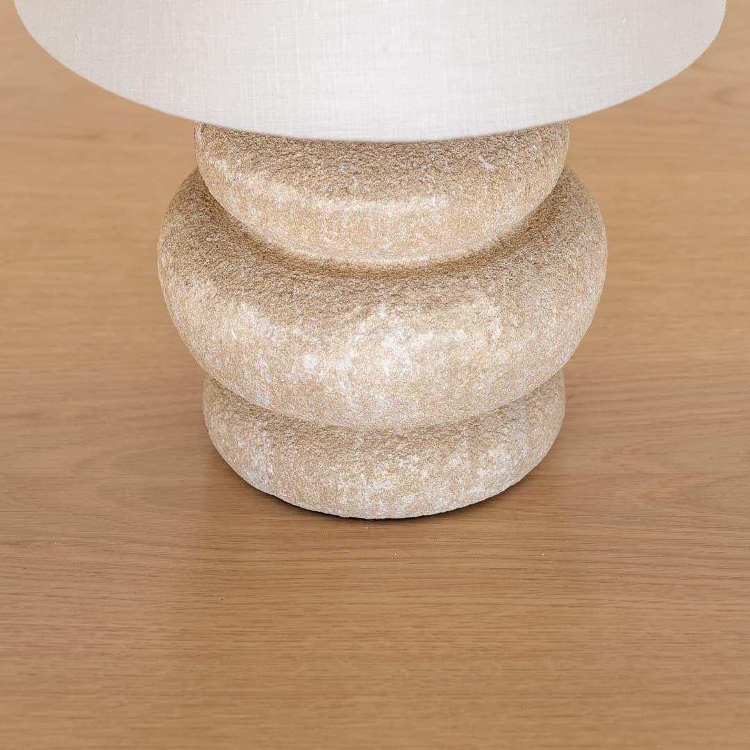Pair of French Stone and Linen Table Lamps 3