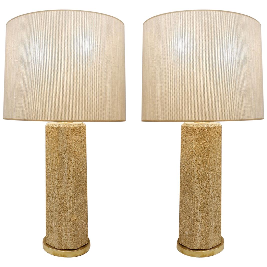 Pair of French Stone Lamps
