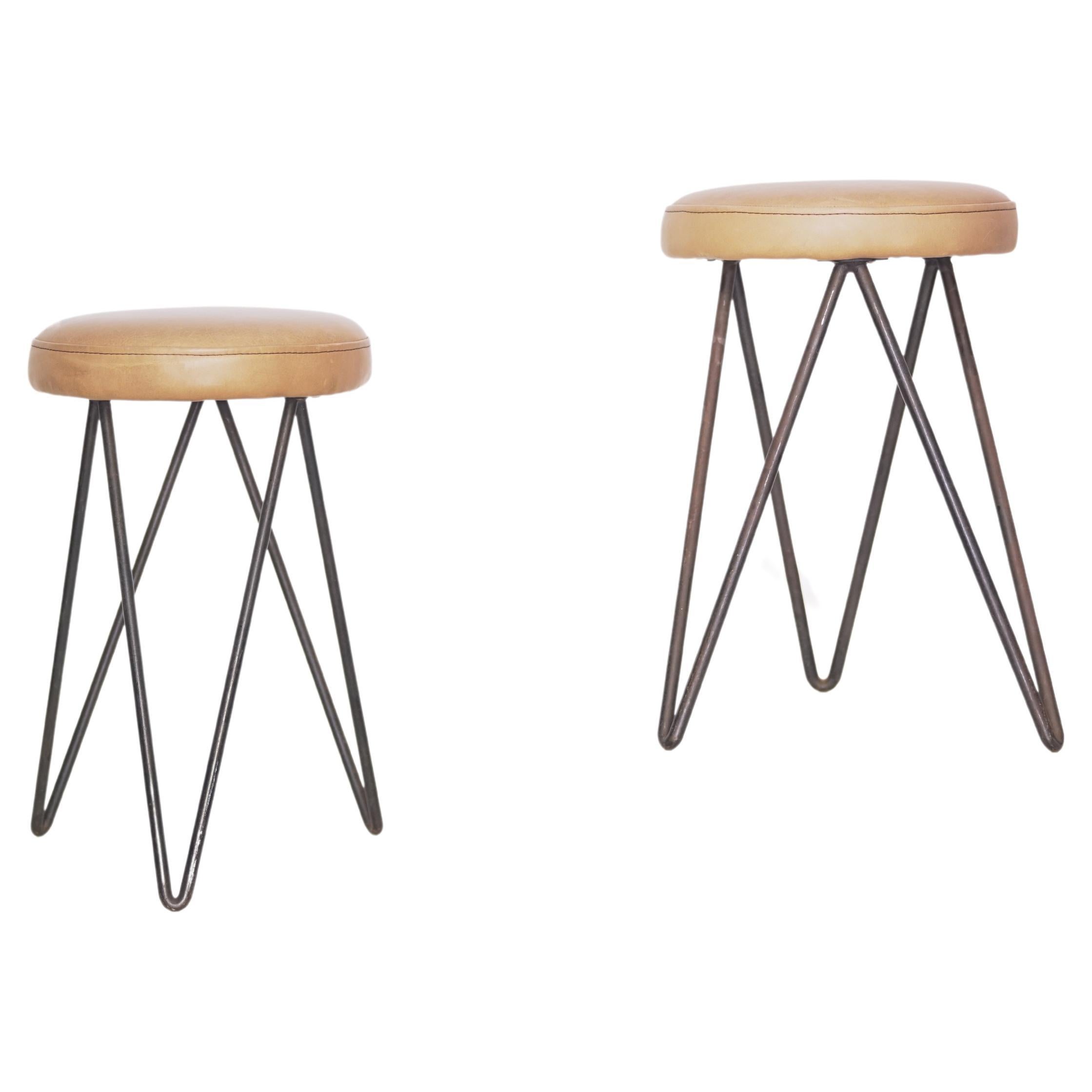 Pair of French Stools by Pierre Guariche For Sale