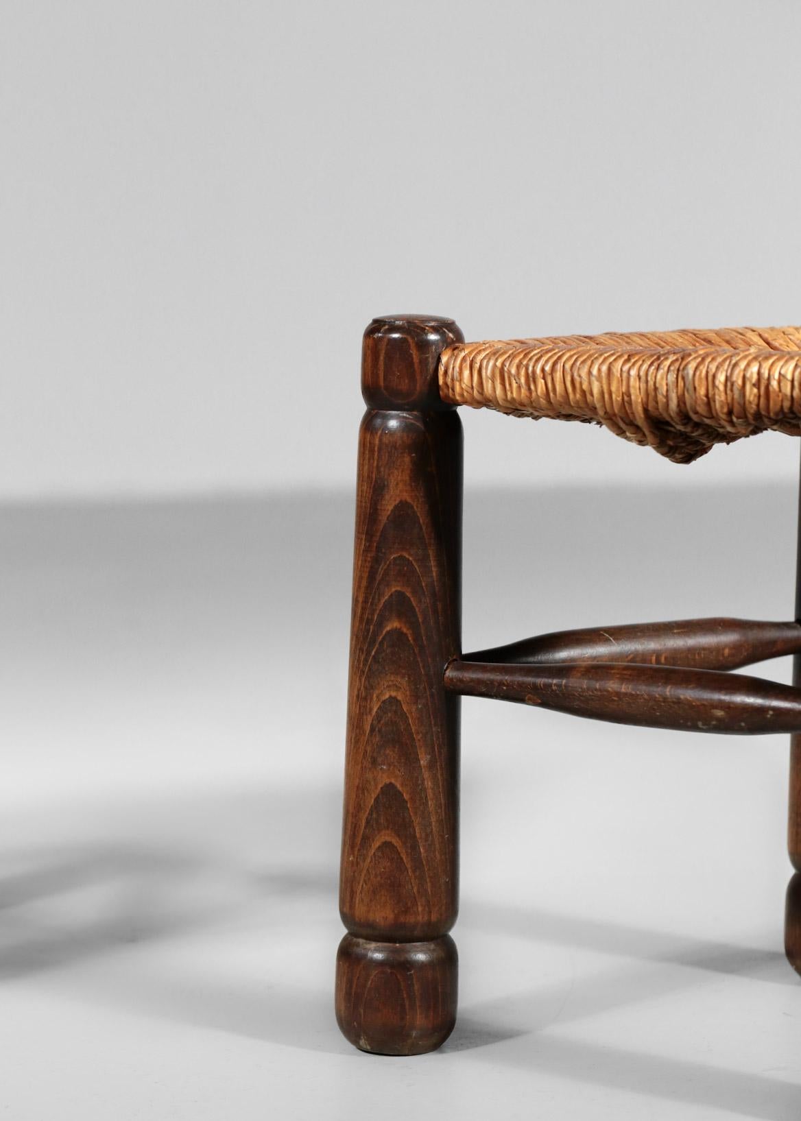 Mid-Century Modern Pair of French Stools in the Style of Charlotte Perriand