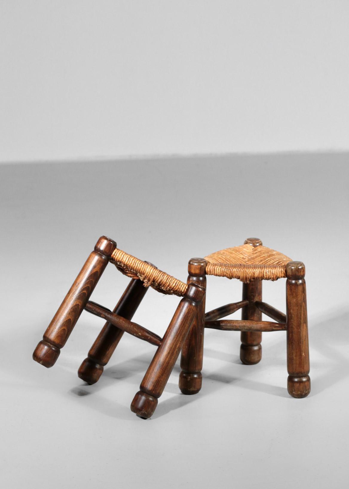 20th Century Pair of French Stools in the Style of Charlotte Perriand