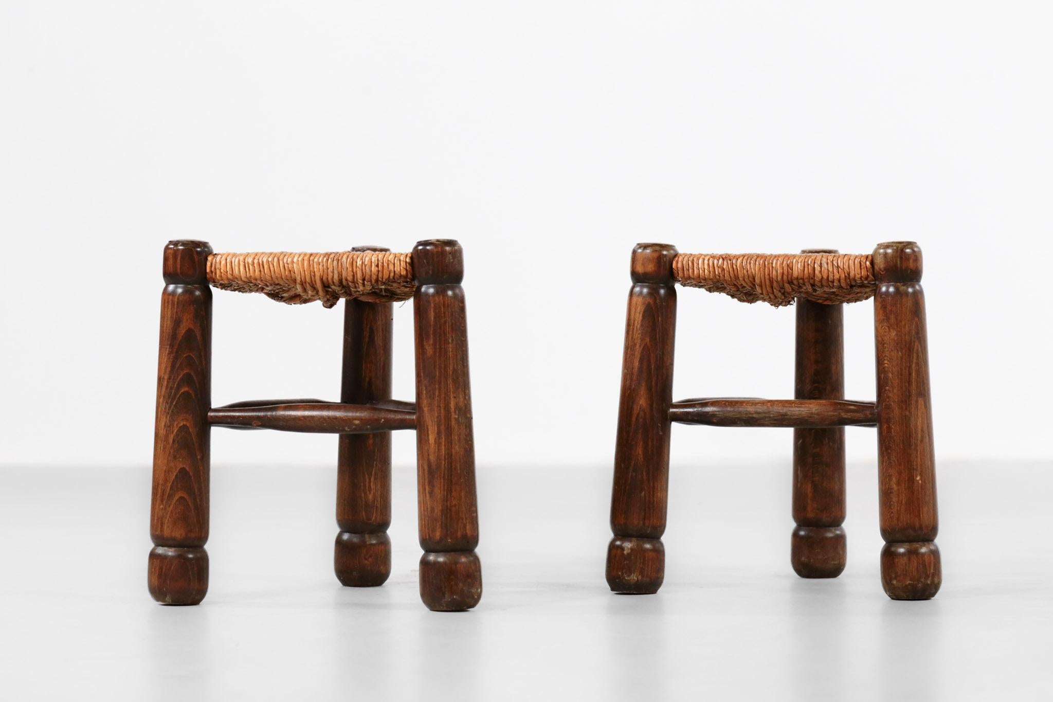 Pair of French Stools in the Style of Charlotte Perriand 2