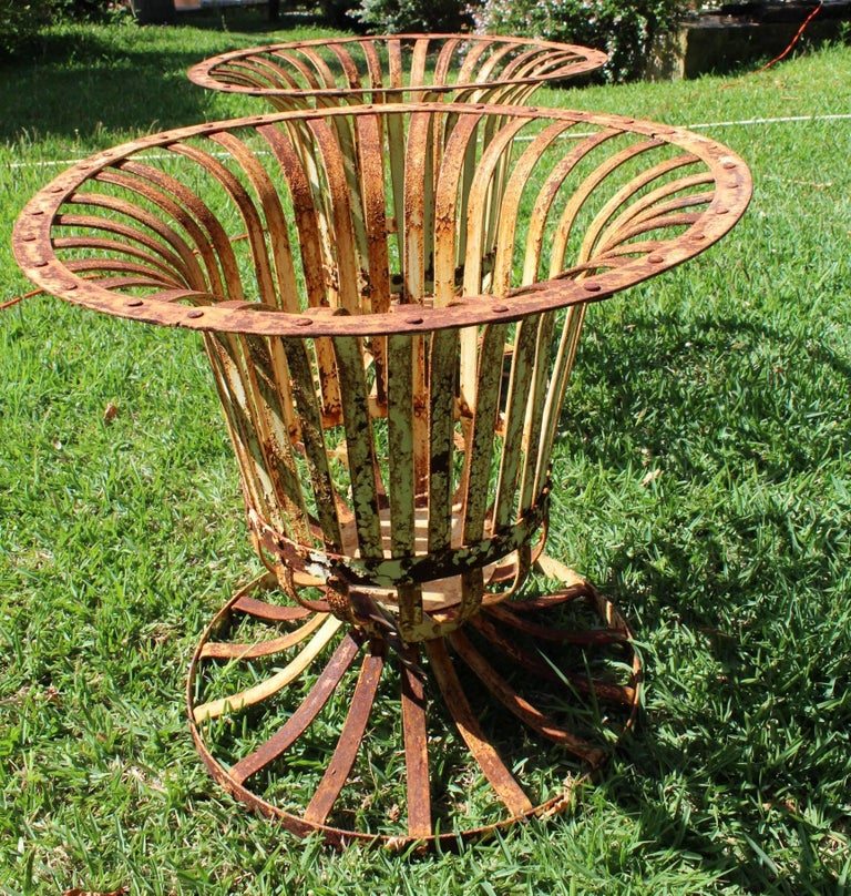 Pair of French Style Classical Wrought Iron Urns For Sale ...