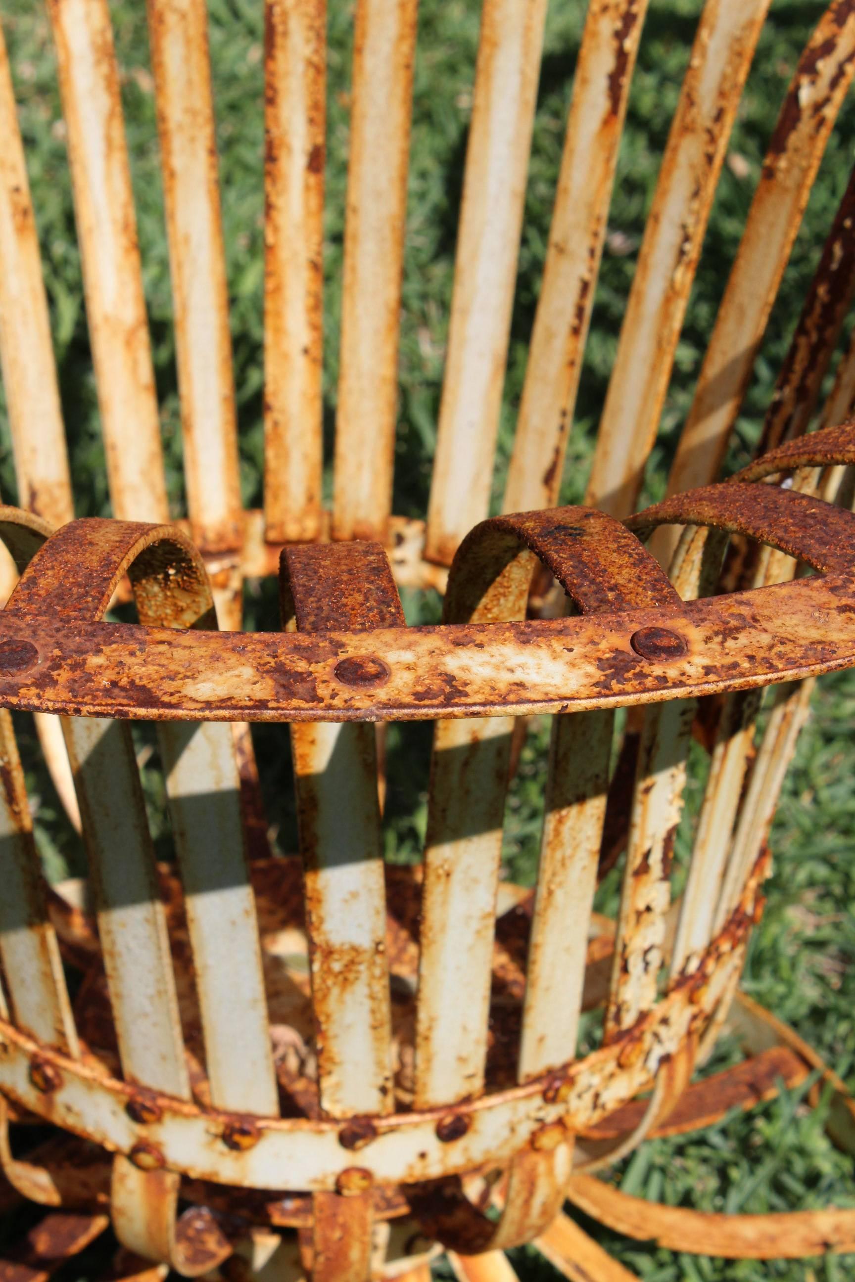 Pair of French Style Classical Wrought Iron Urns 5