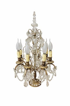 Pair of French-style crystal chandeliers
