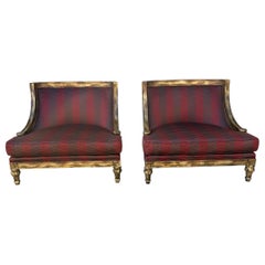 Pair of French style Gilded Extra Wide (snuggle) Chairs
