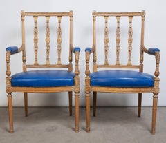 Pair Of French Style Open Armchairs By Simon Loscertales Bona, Spain C.1950