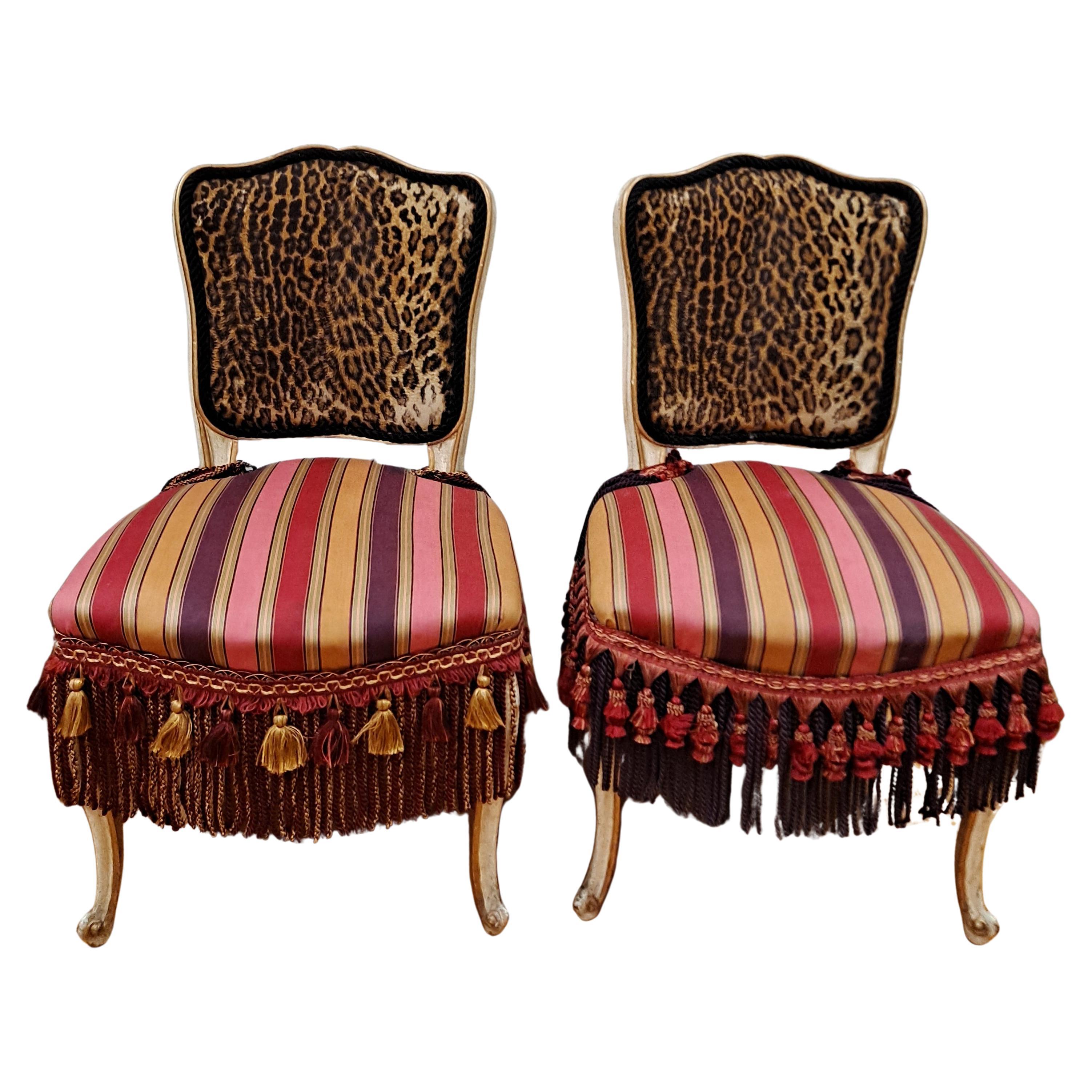 Paar Beistellstühle im französischen Stil