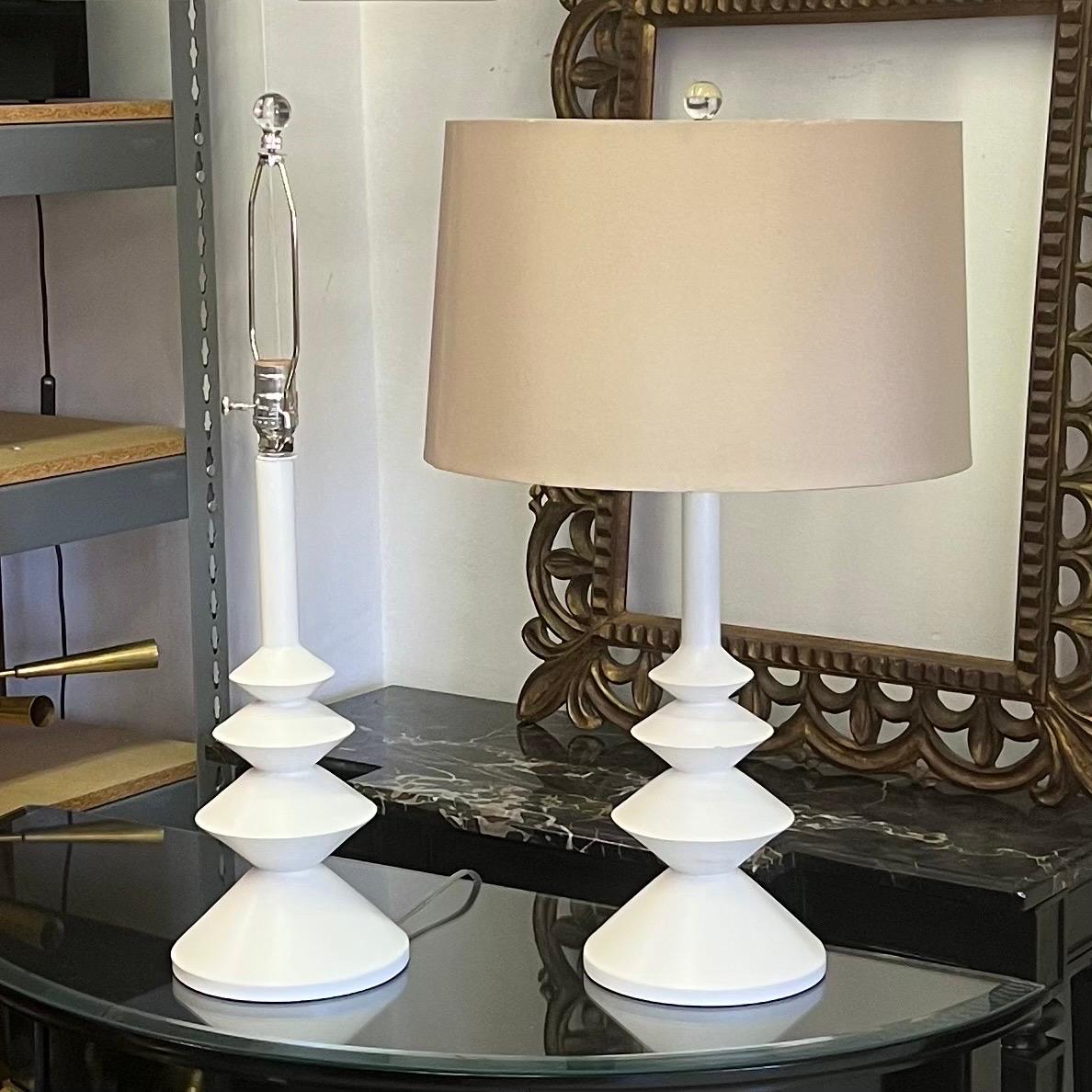 Pair of French Style Table Lamps in the Style of Alberto and Diego Giacometti For Sale 2