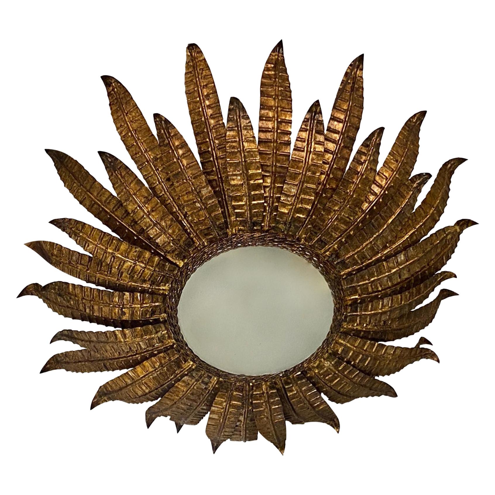 Pair of French Sunburst Fixtures, Sold Individually For Sale