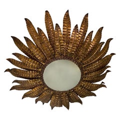 Pair of French Sunburst Fixtures, Sold Individually