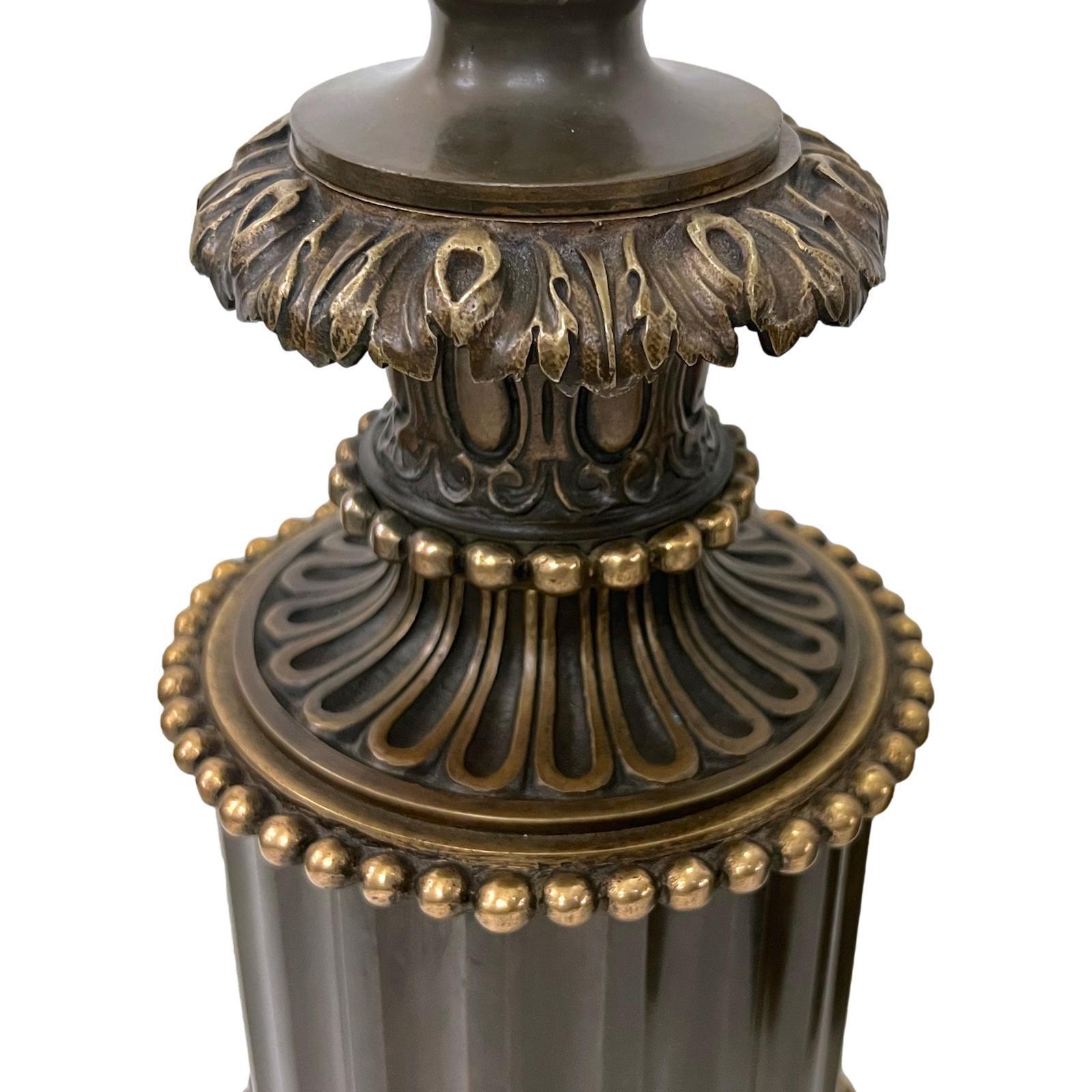 Bronze Pair of French Table Lamps For Sale