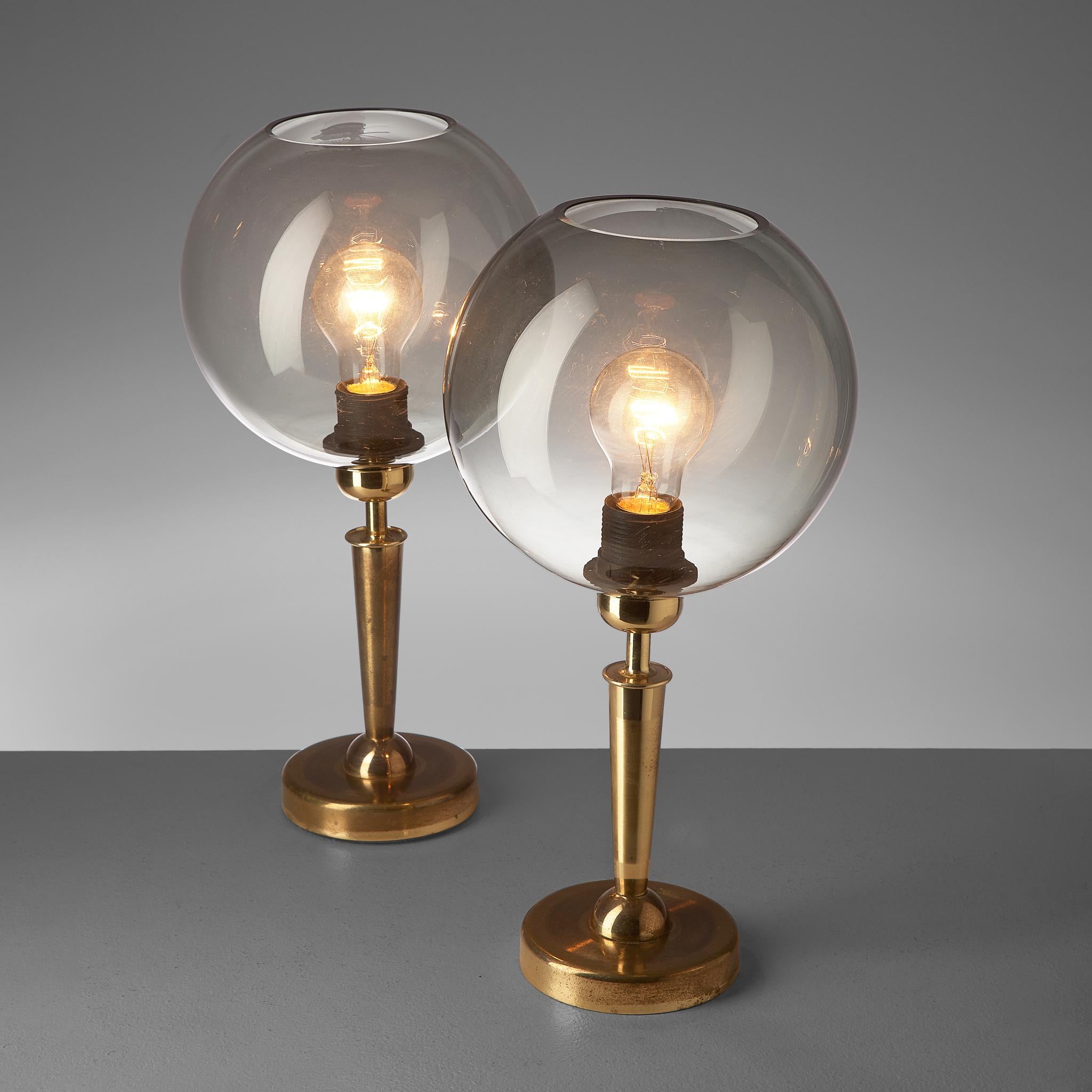 Pair of French Table Lights in Brass 1