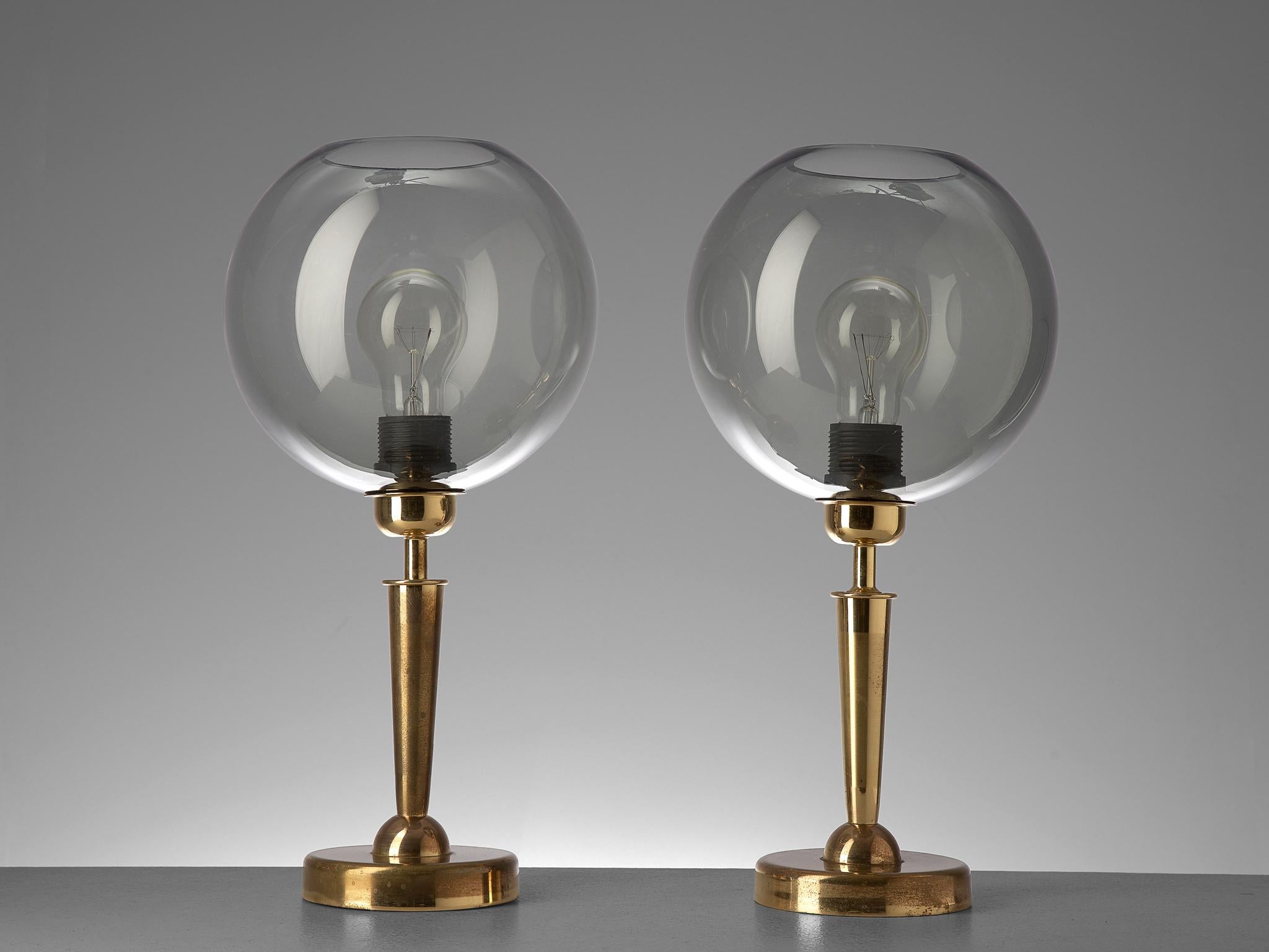 Pair of French Table Lights in Brass 2