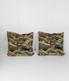 Pair of French Tapestry Cushions