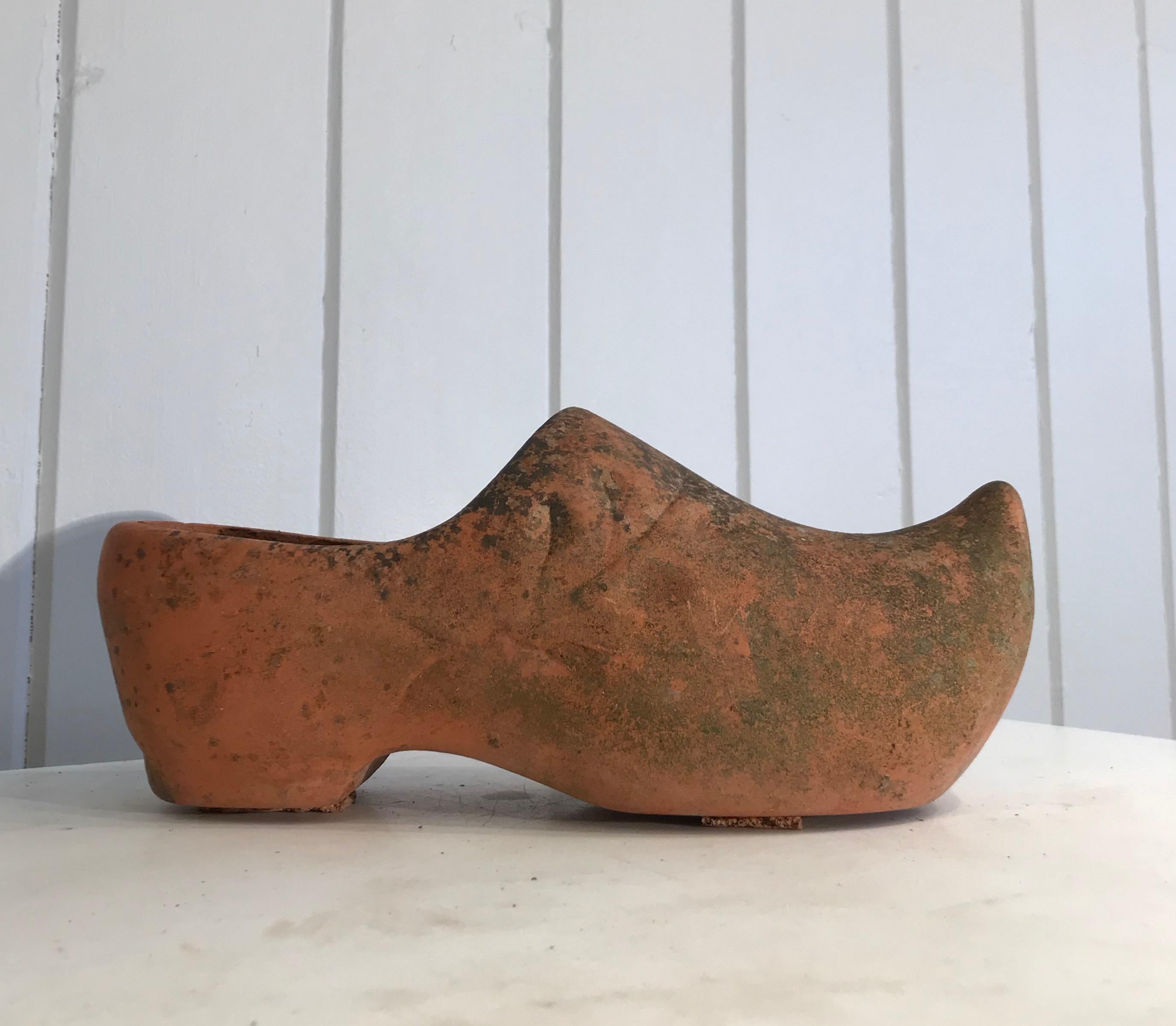 Pair of French Terracotta Dutch Clog Planters 1