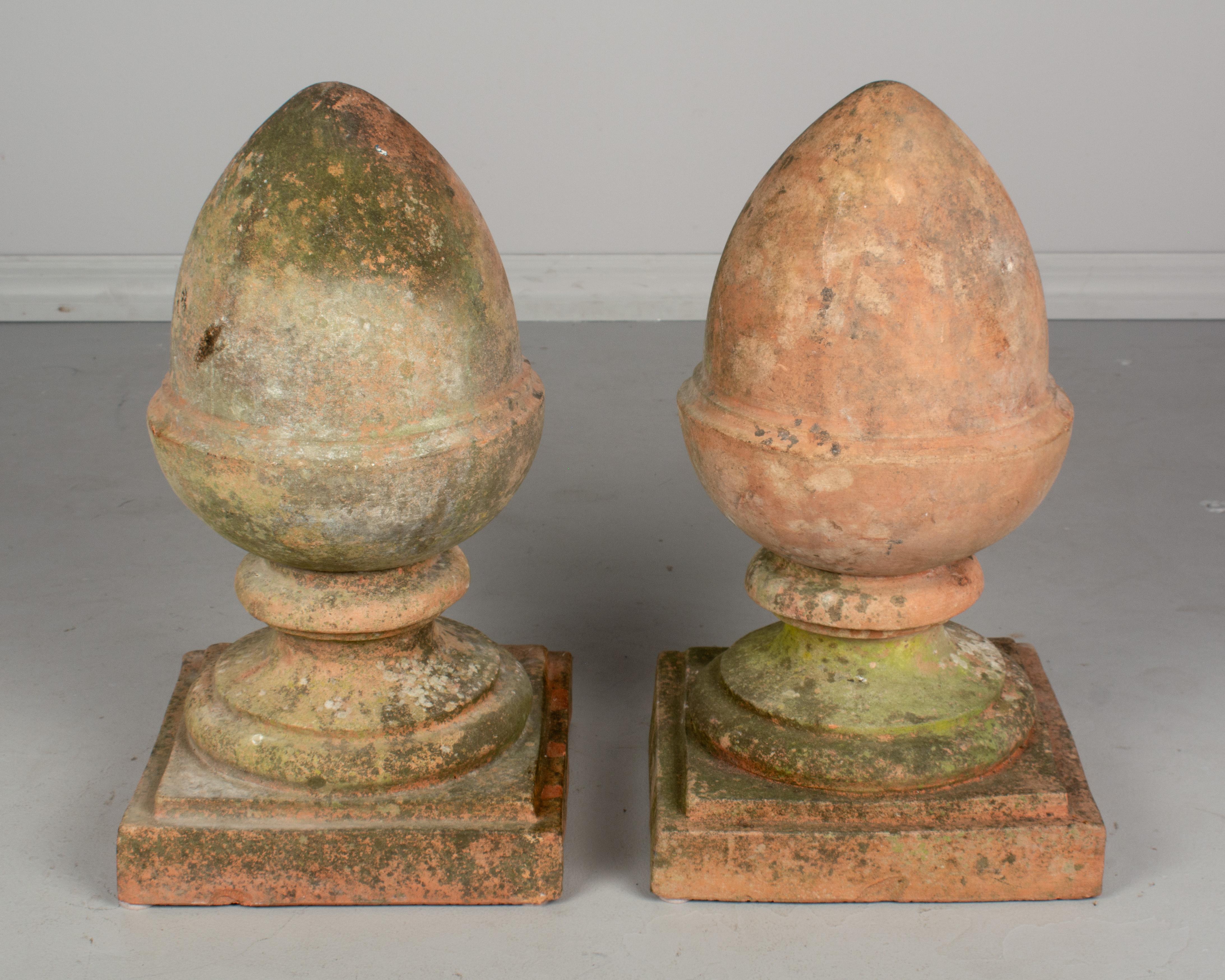 Pair of French Terracotta Garden Finials In Good Condition In Winter Park, FL