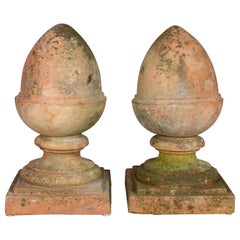 Pair of French Terracotta Garden Finials