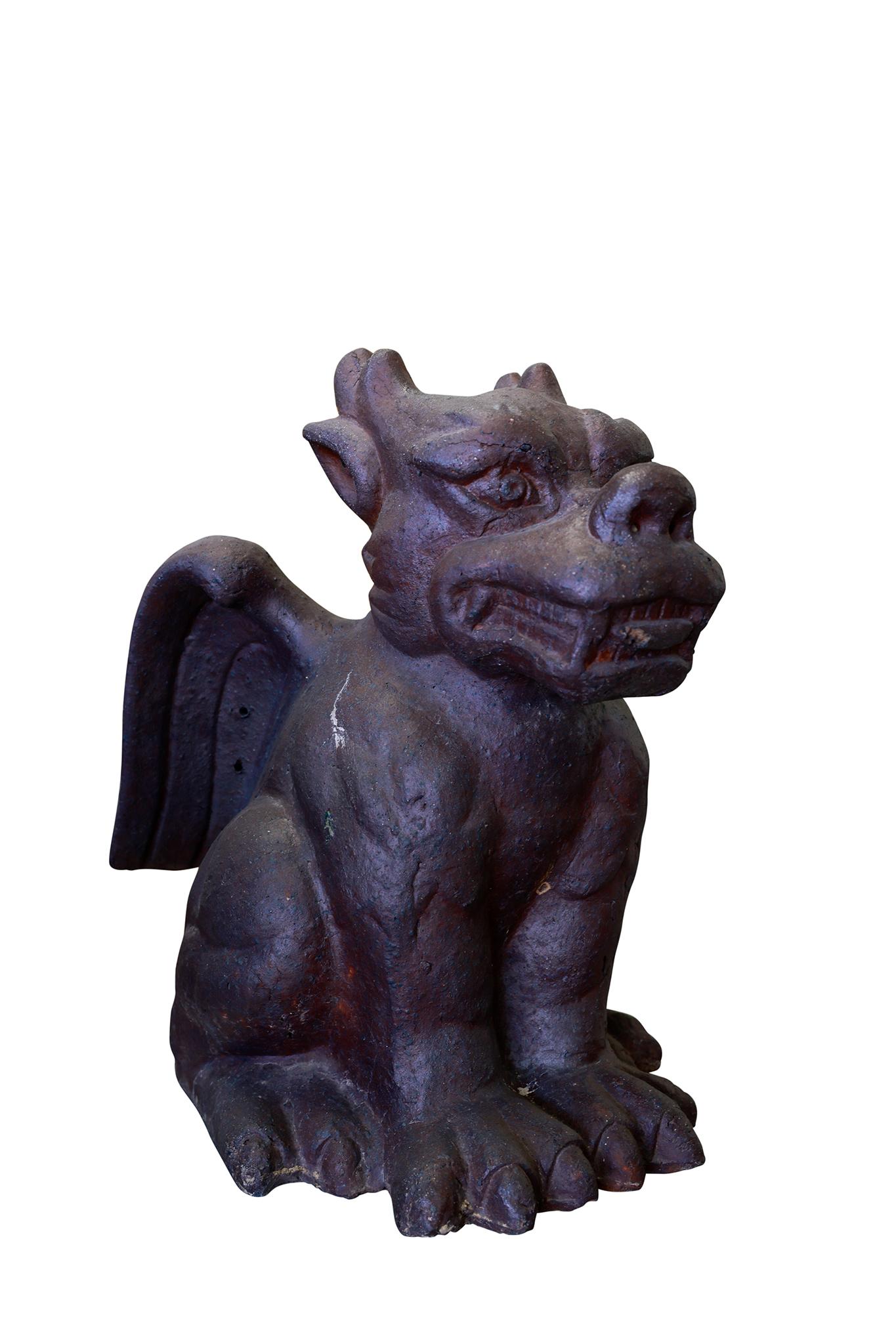 Pair of French terracotta seated gargoyles. Wonderful size and patina. Circa 1930.

Price per pair.

Dimensions: 25.5H x 17W x 22D