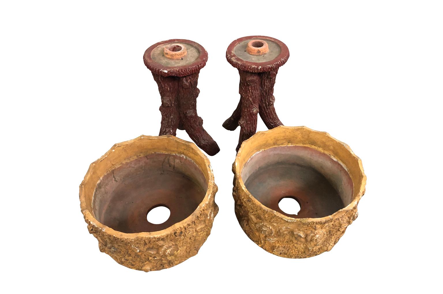 20th Century Pair of French Terracotta Jardinières For Sale