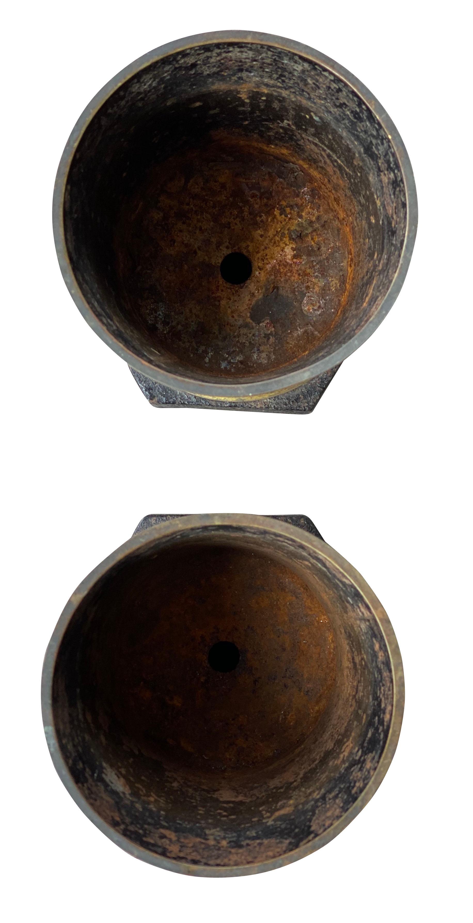 Empire Pair of French Tole Cache Pots