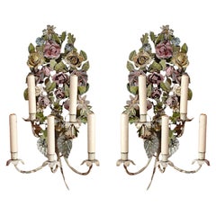 Pair of French Tole Sconces Pair of French Tole Sconces
