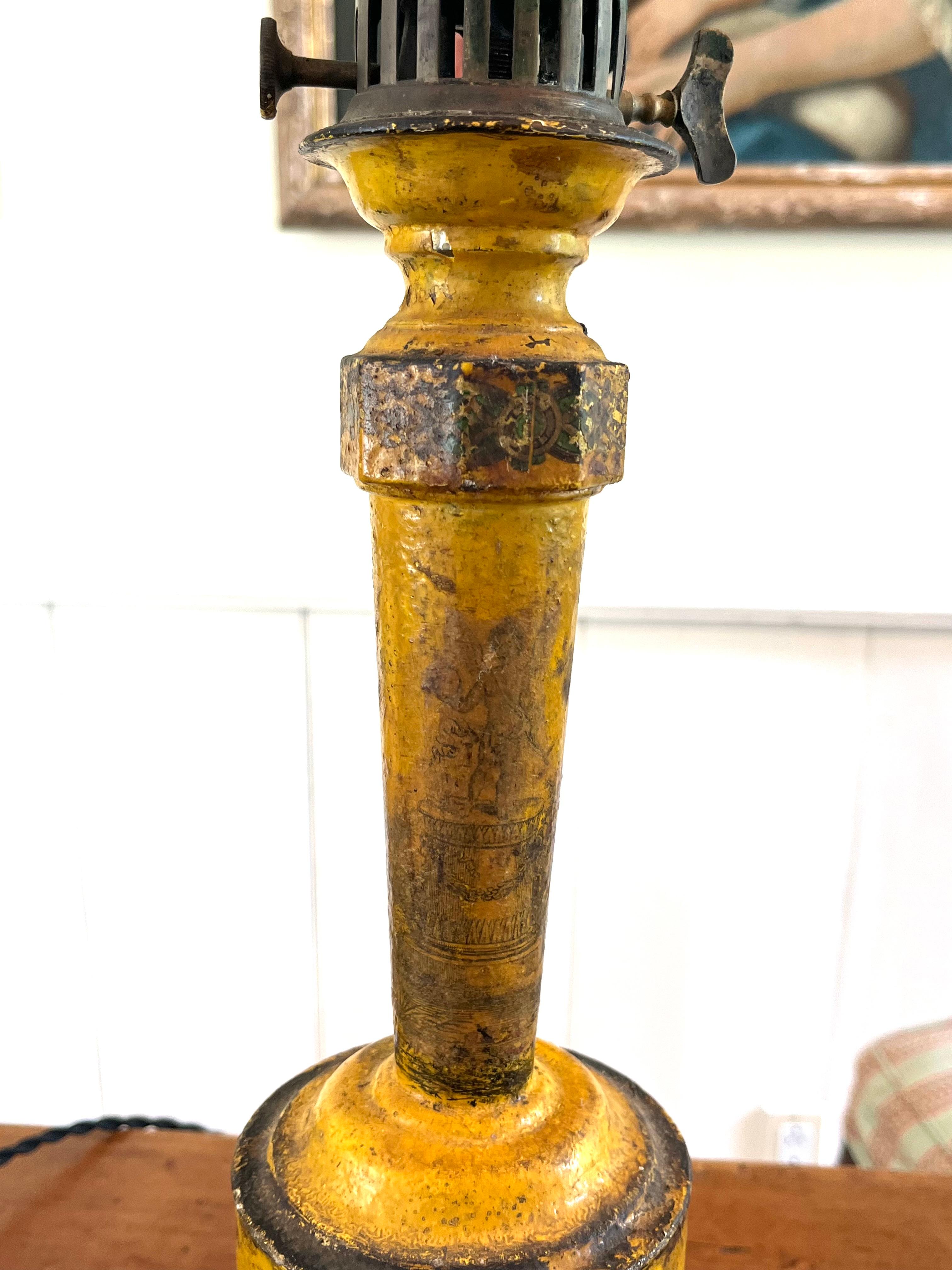 Paire de lampes de table françaises en tôle, 19ème siècle Bon état - En vente à Doylestown, PA