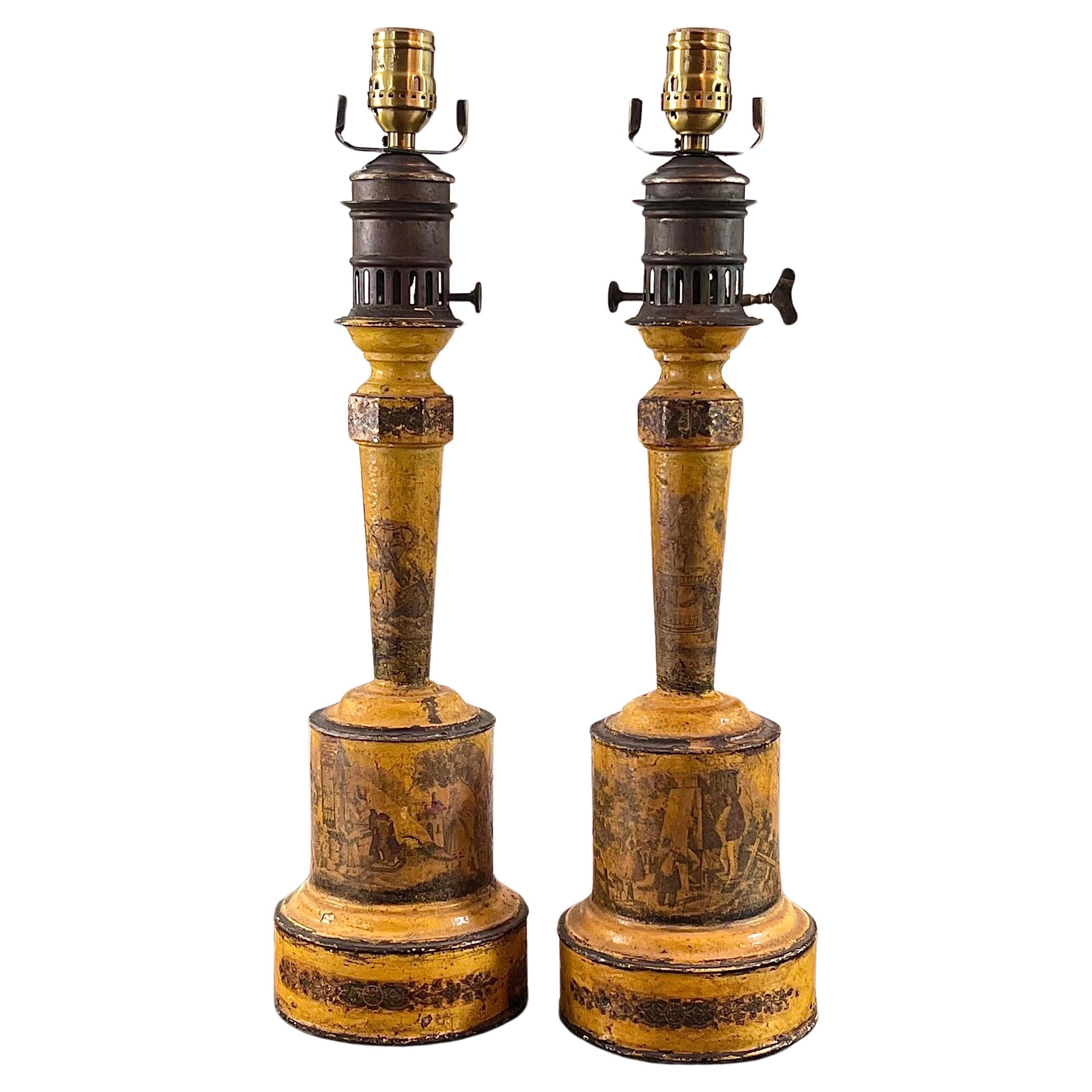 Coppia di lampade da tavolo francesi in talpa, XIX secolo