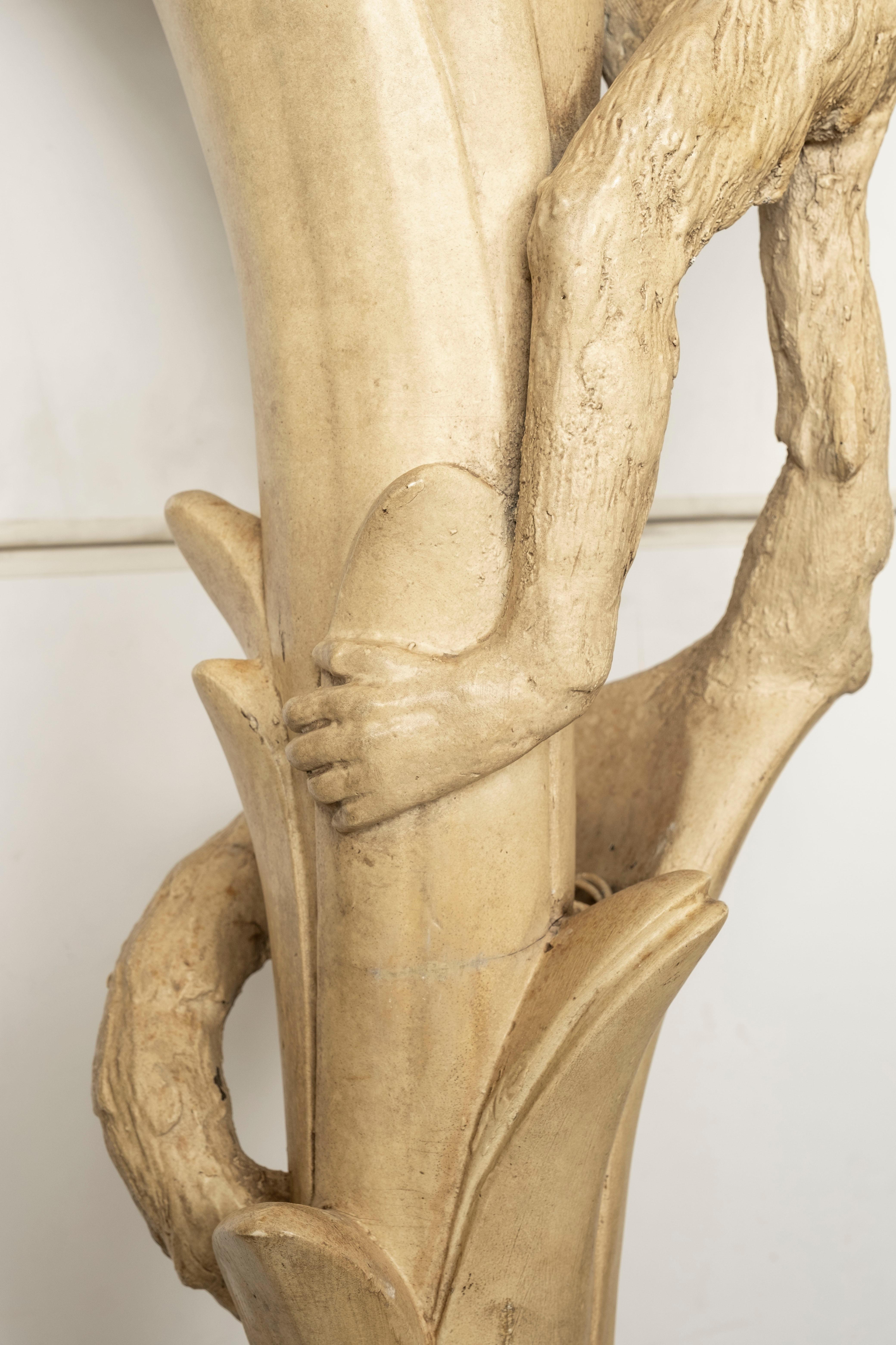 Pair of French Torchieres or Floor Lamps with Monkeys Attributed to Serge Roche For Sale 6