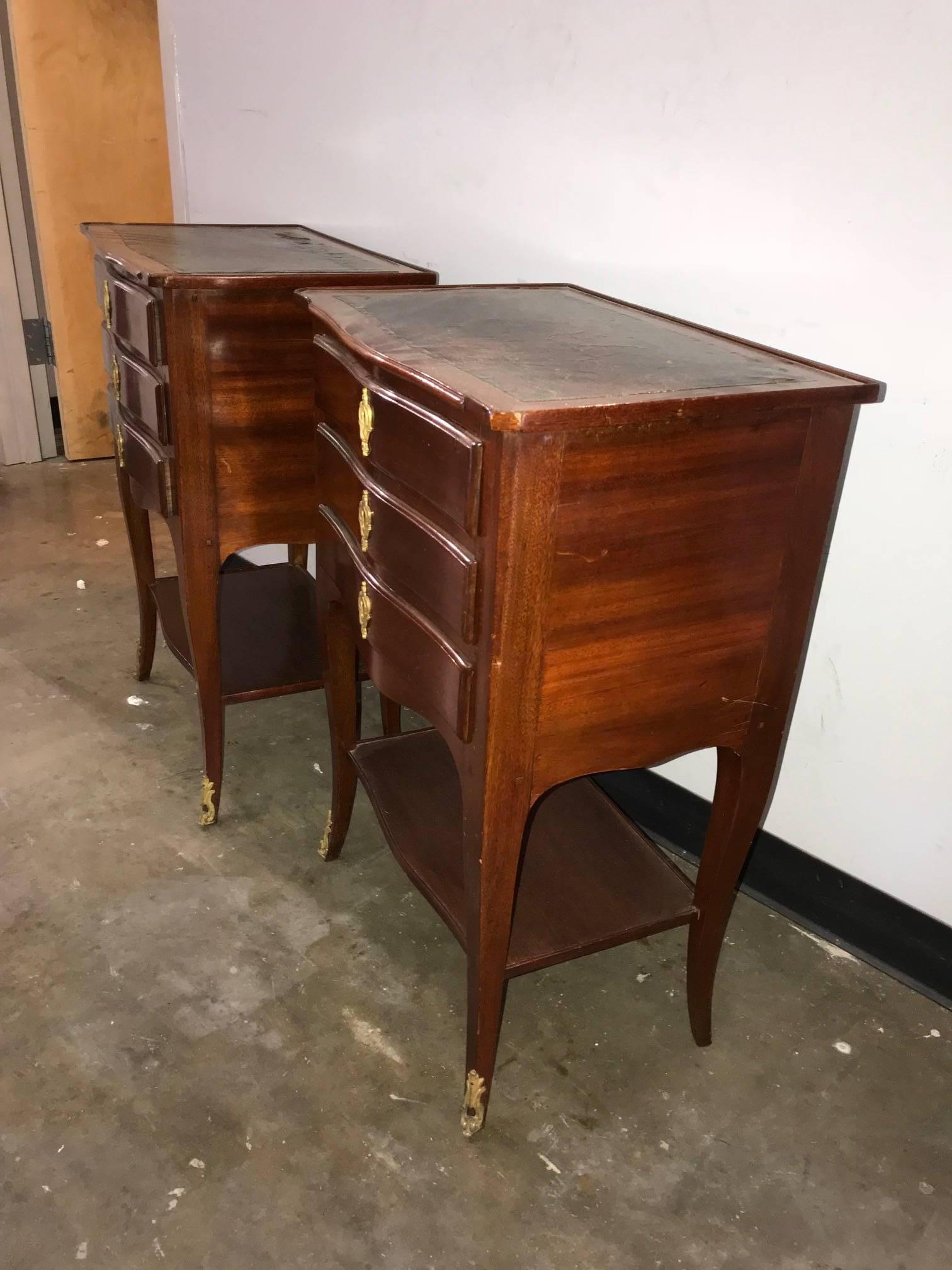 Late 19th Century Pair of French Transitional Side Tables