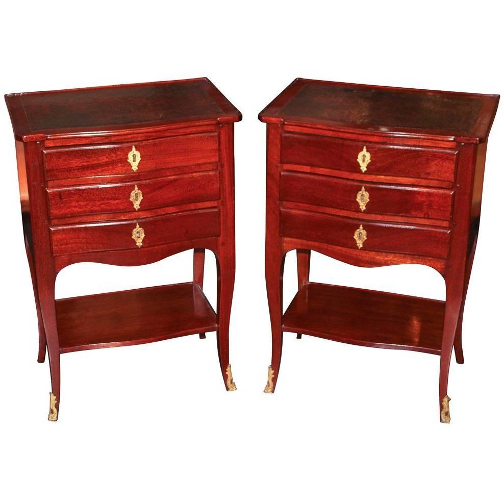 Pair of French Transitional Side Tables
