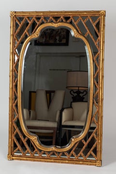 Pair of French Trellis and Bamboo Mirrors by Mirror Fair for Baker Knapp & Tubbs