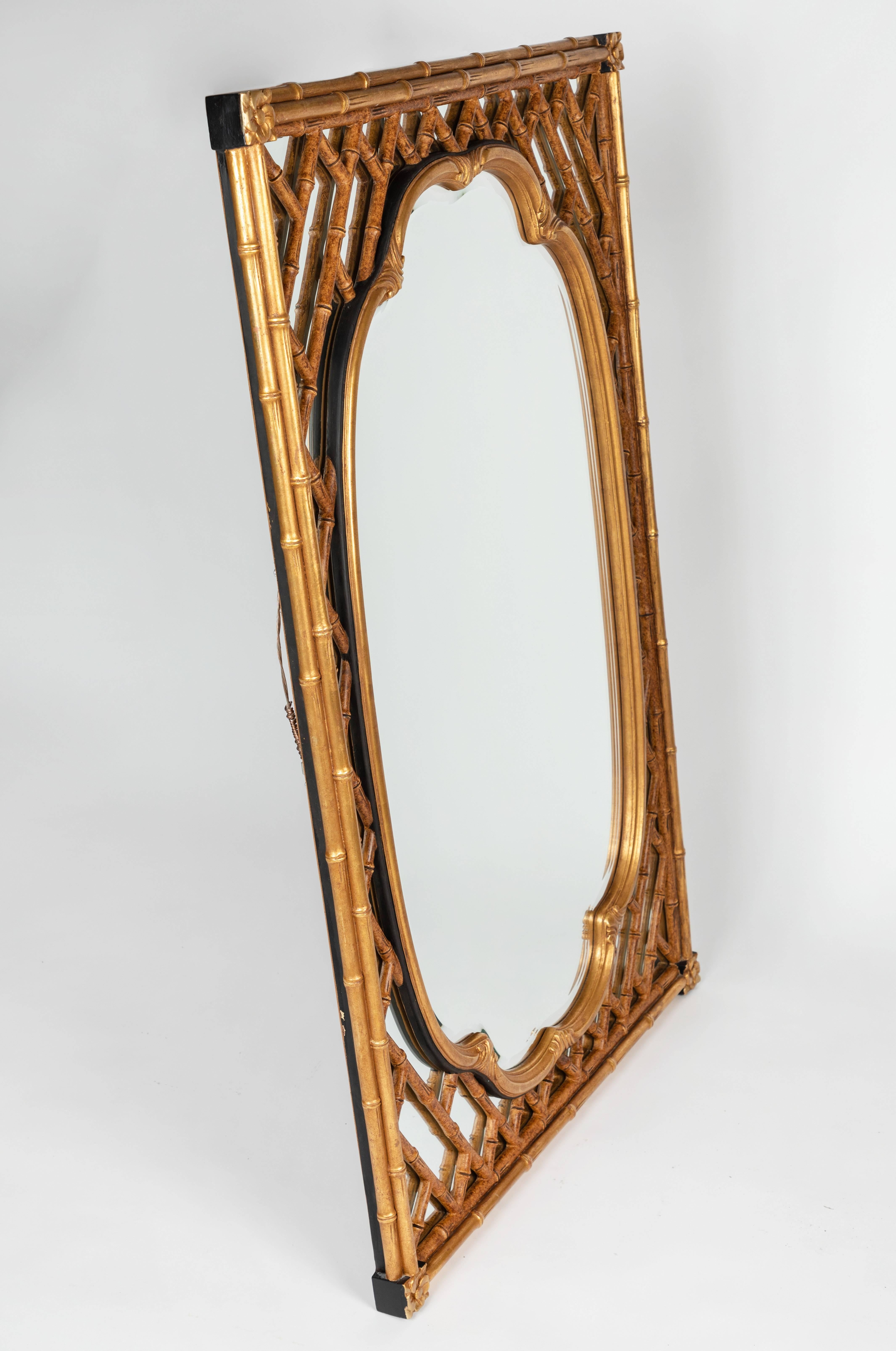 Composition Pair of French Trellis and Bamboo Mirrors by Mirror Fair for Baker Knapp & Tubbs