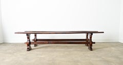 Pair of French Trestle Base Solid Oak Benches