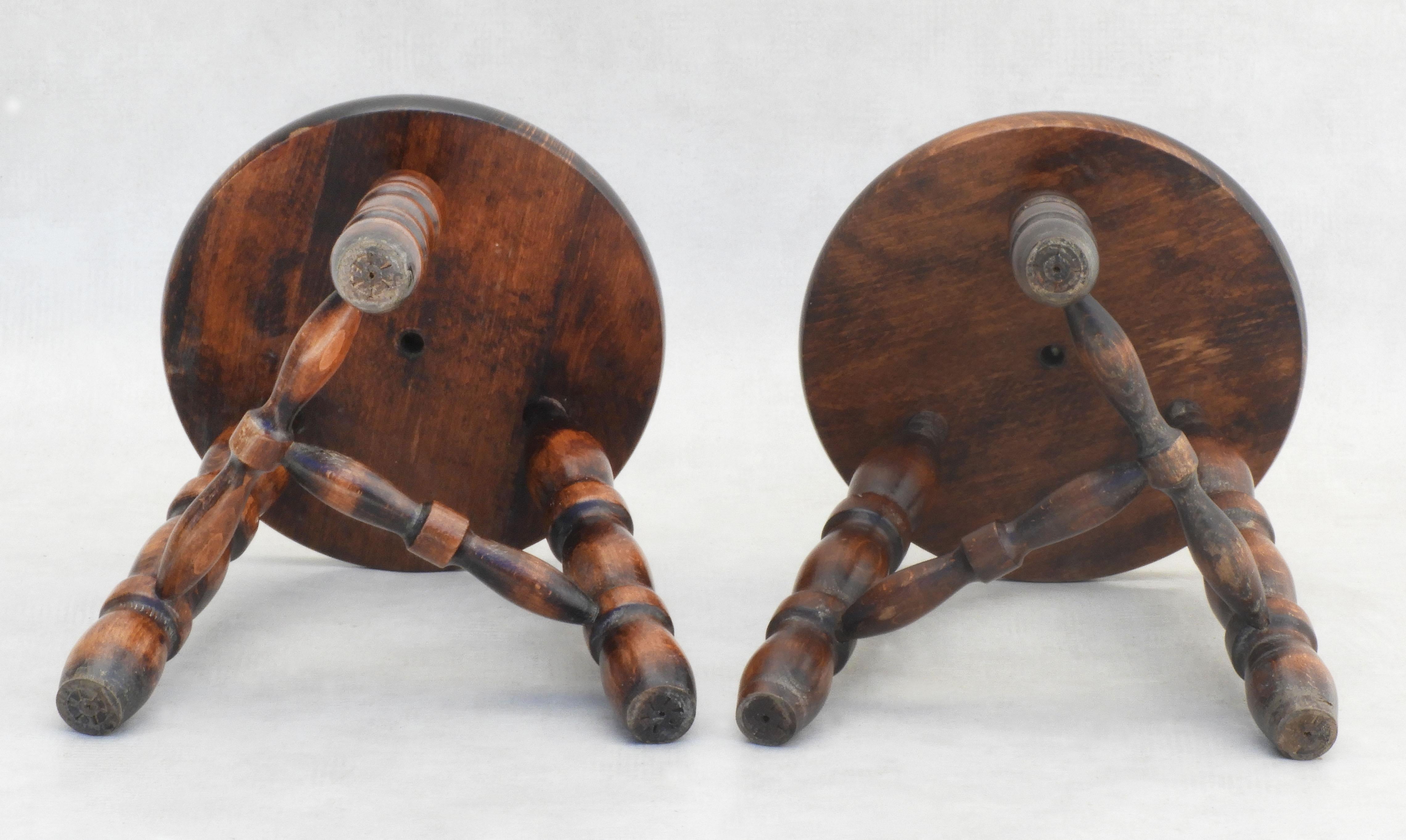Pair of French Tripod Stools C1950 4