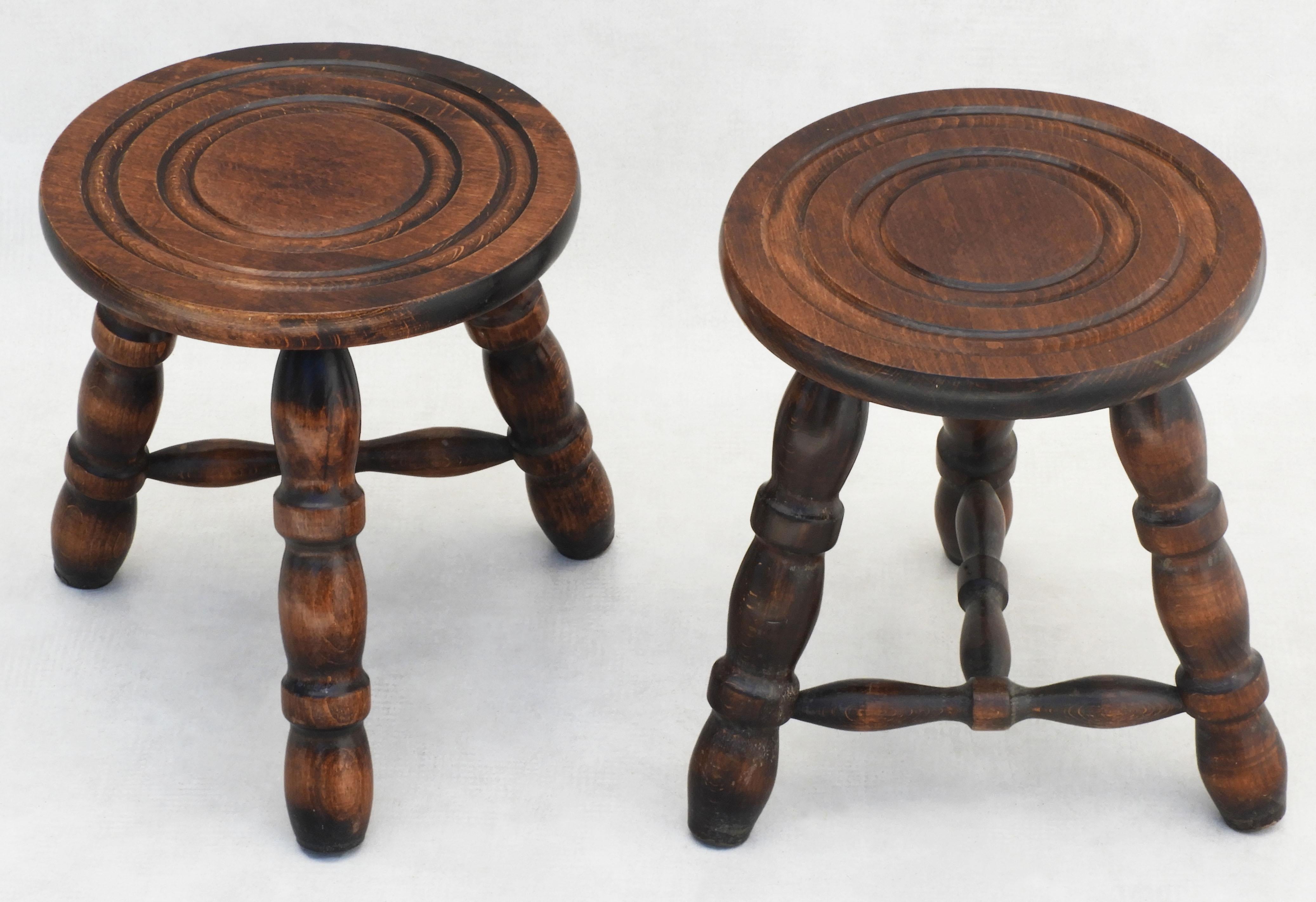 Pair of French Tripod Stools C1950 3