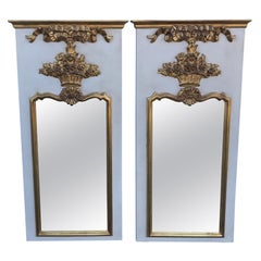 Pair of French Trumeau Style Mirrors by Carvers Guild