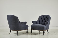 Pair of French Tufted Chairs