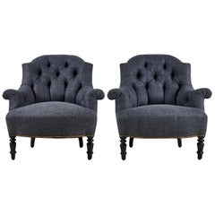 Pair of French Tufted Chairs