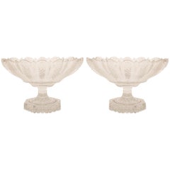 Pair Of French Turn Of The Century Louis XVI St. Crystal Centerpiece Urns