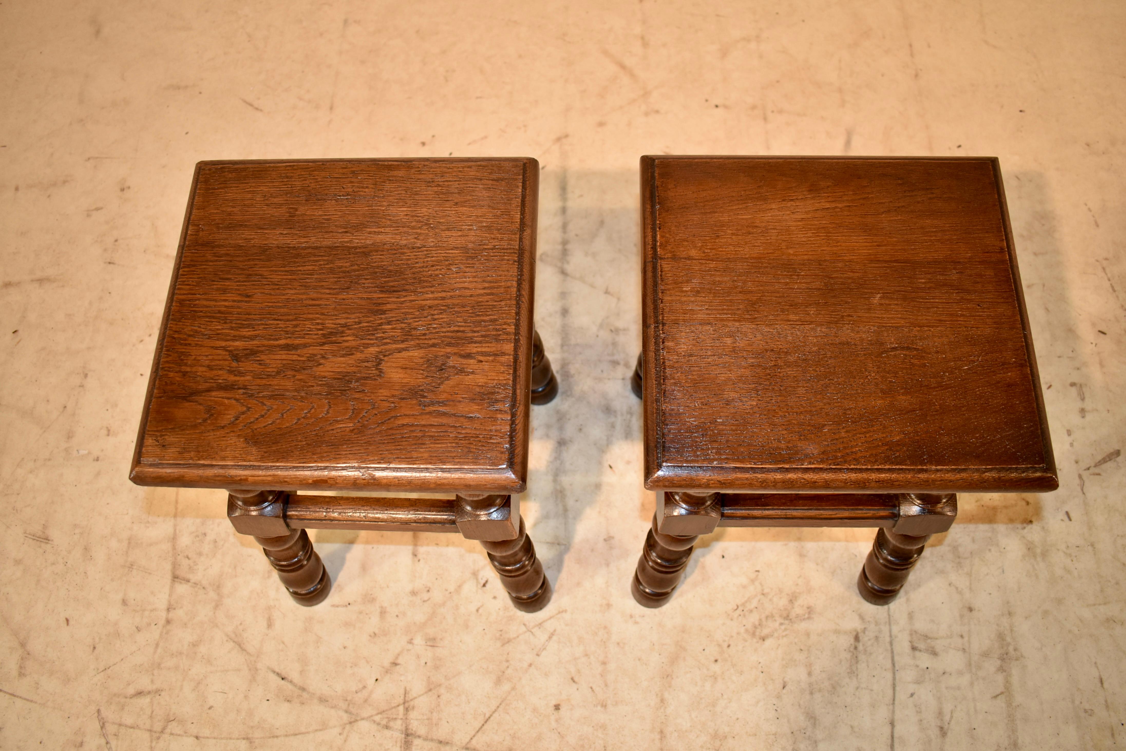 Pair of French Turned Stools For Sale 1