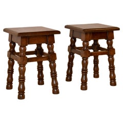 Antique Pair of French Turned Stools