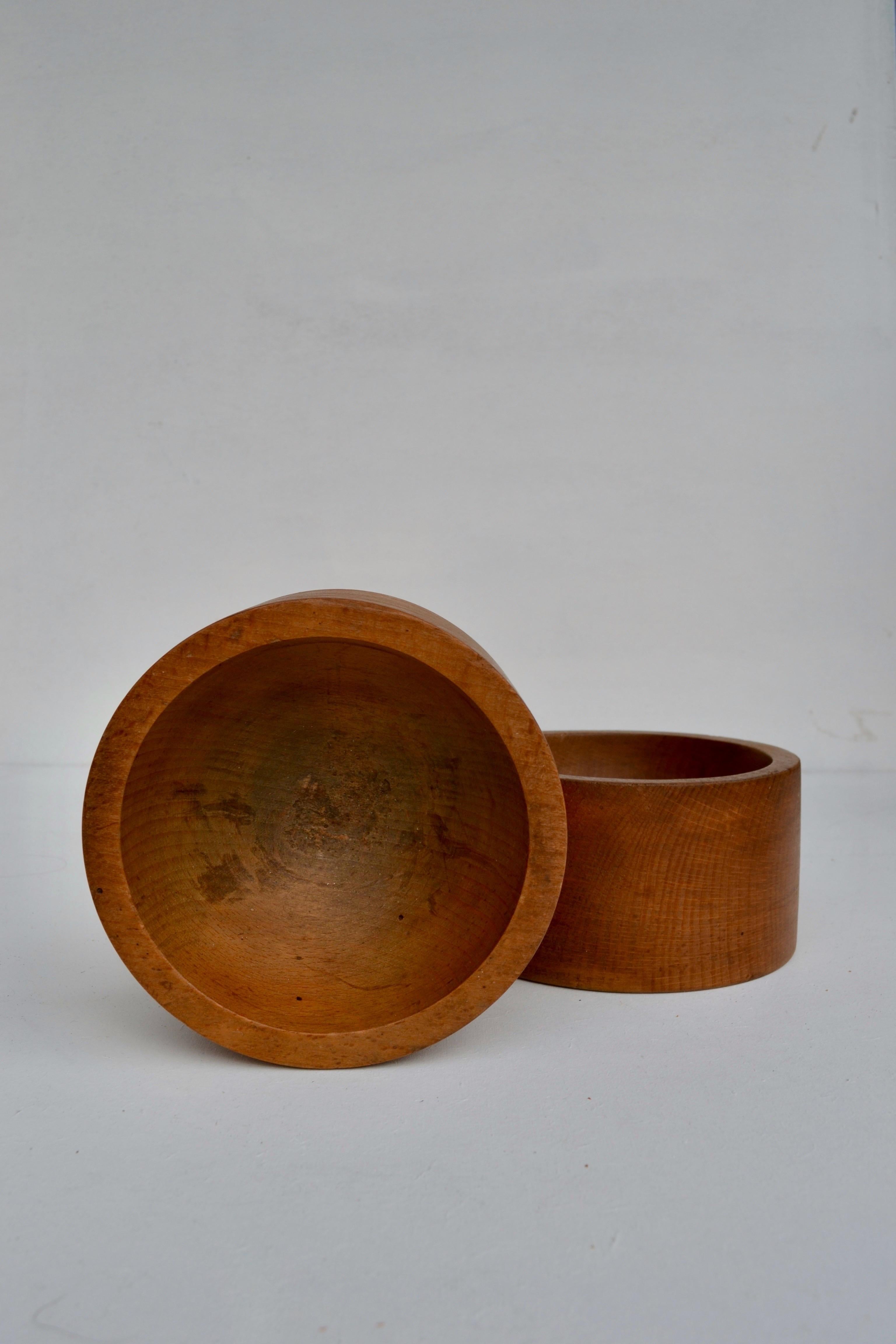 Mid-20th Century Pair of French Turned Wood Catchalls, 1950s For Sale