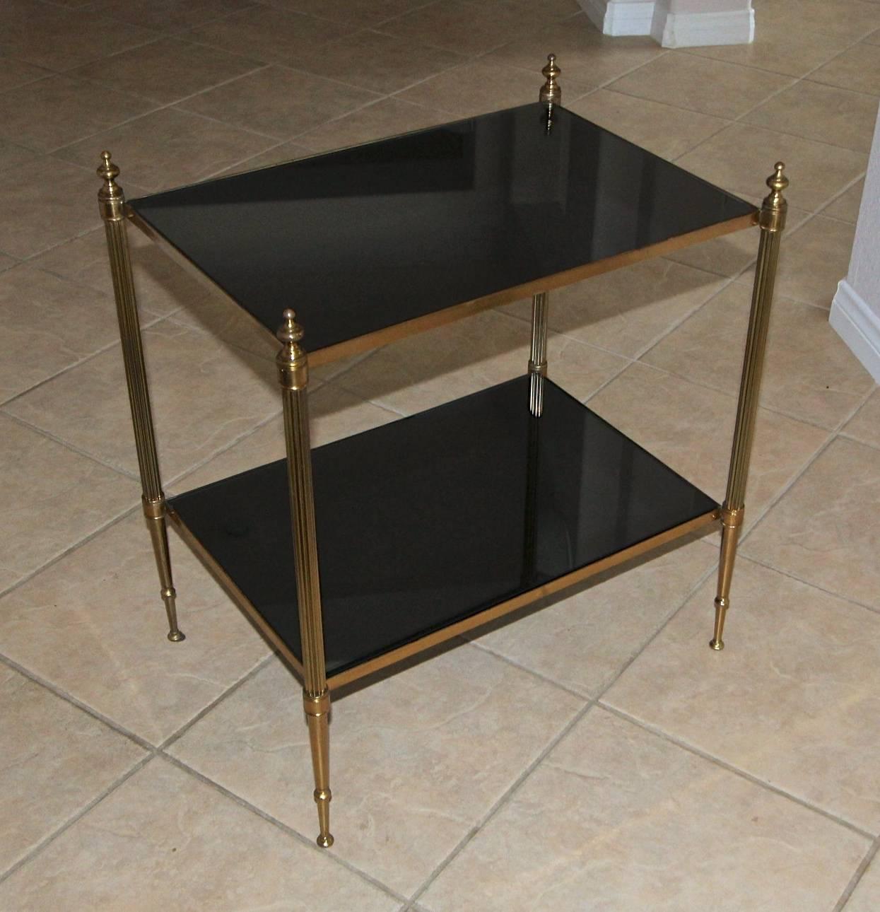 Pair of French Two-Tier Brass Side or End Tables 7