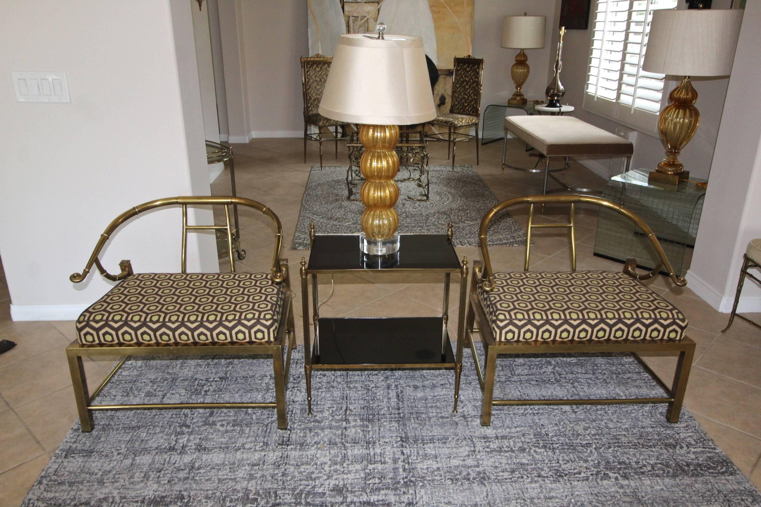Pair of French Two-Tier Brass Side or End Tables 10