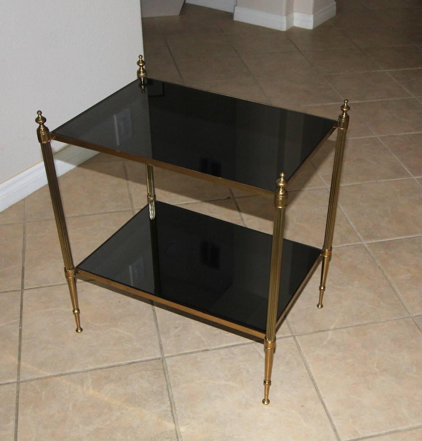 Pair of French Two-Tier Brass Side or End Tables 5