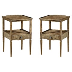 Pair of French Two Tier Lamp Tables - Medium Drift