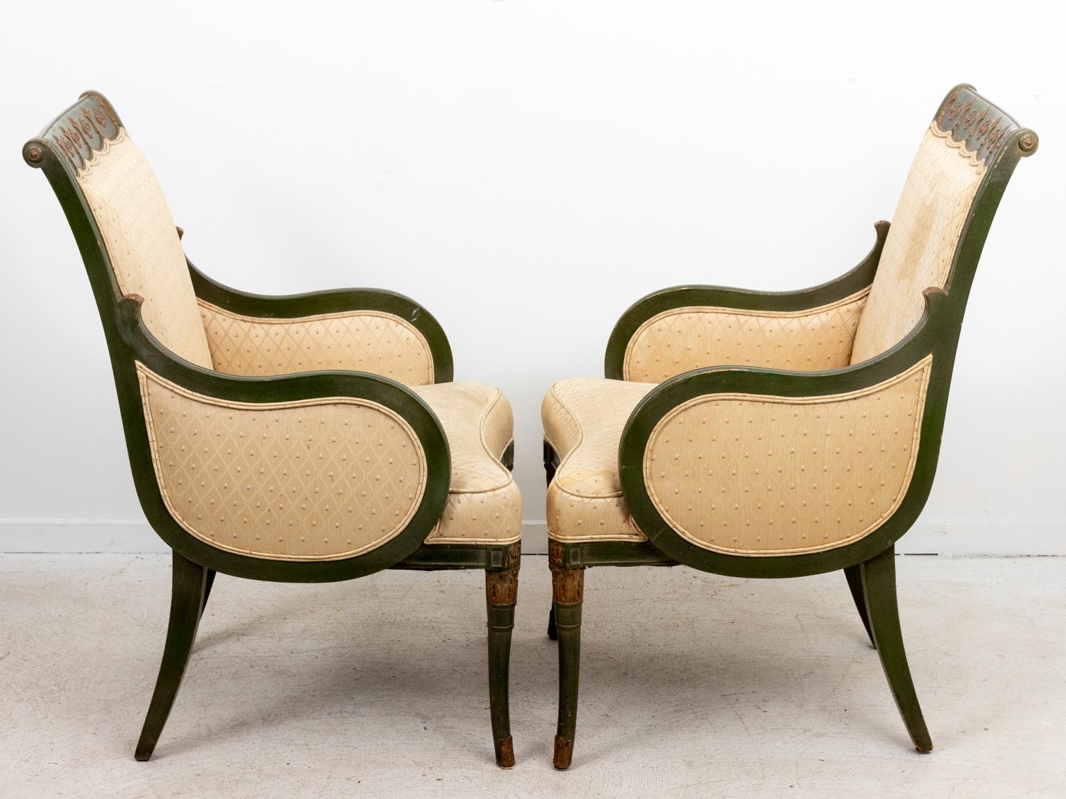 Pair of French Upholstered Armchairs 3