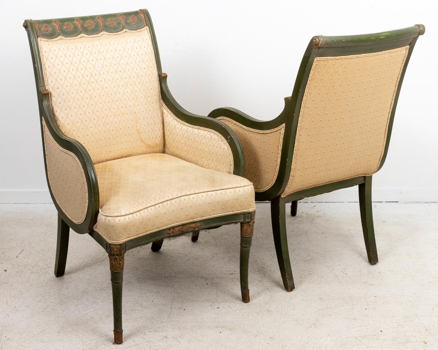 Pair of French Upholstered Armchairs 2