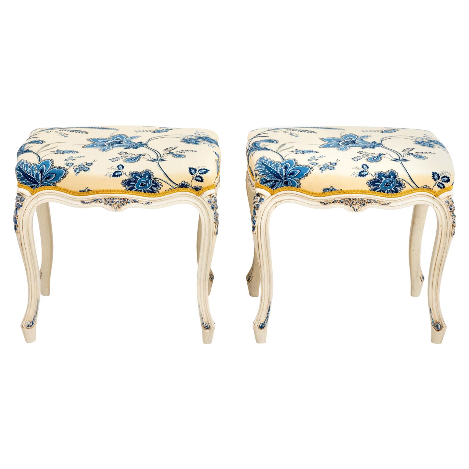 Pair of French Upholstered Benches